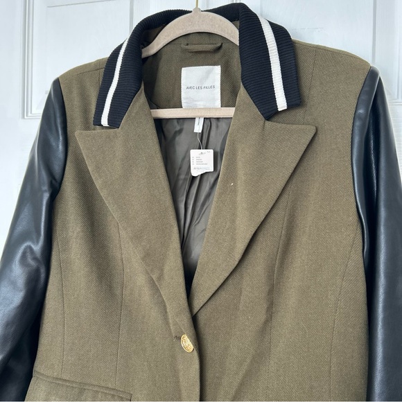 Anthropologie Avec Les Filles Mixed Fabric Blazer - Picture 5 of 14